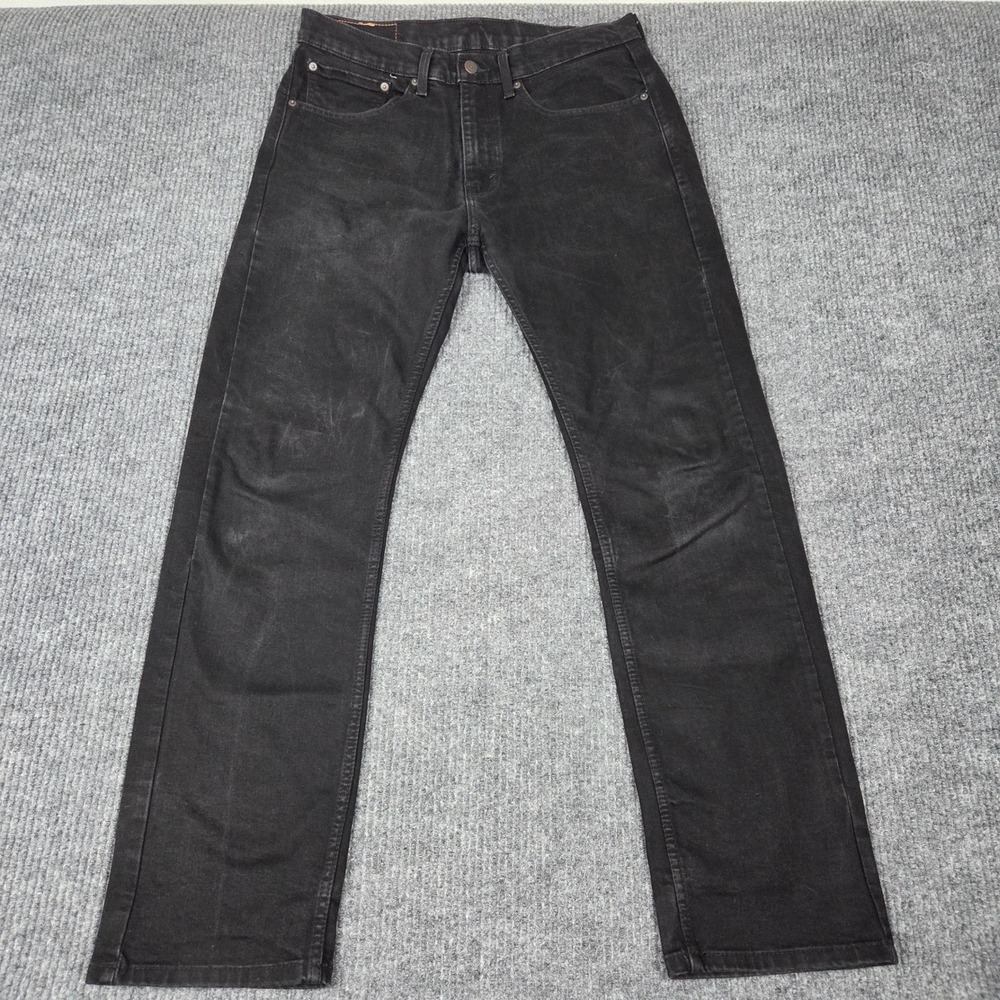 Levis 506 Standard Straight Leg Jeans Mens 34x32 Faded Black Denim A7700-0005